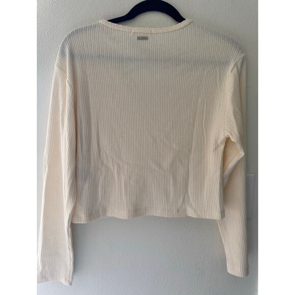 Billabong Lana Pointelle Stitch Button-Up Top size M / ribbed cardigan / sweater - Picture 3 of 8